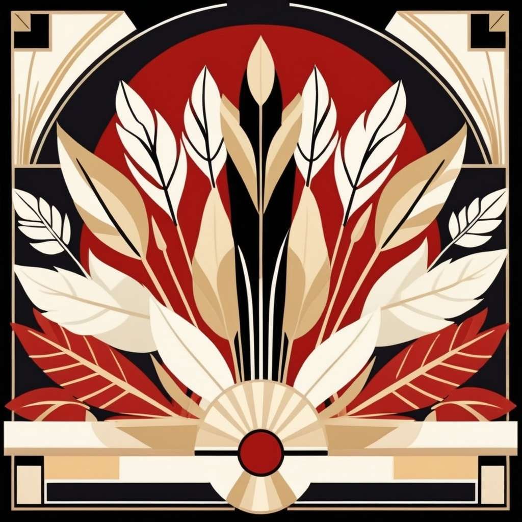 art deco style leaves